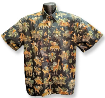 Jungle Safari Hawaiian Shirt-- Made in USA- 100% Cotton
